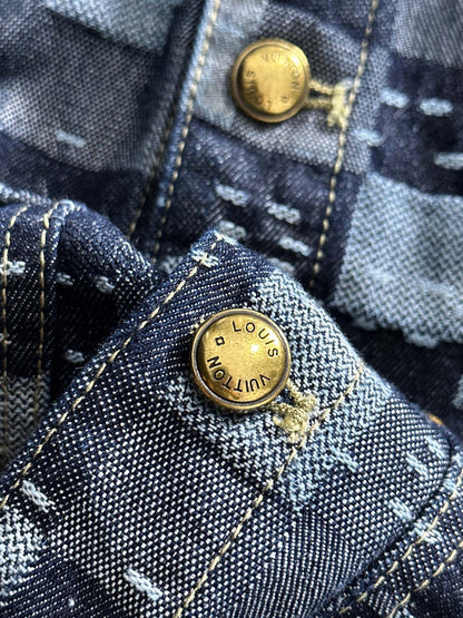 Louis Vuitton Patchwork Denim Jacket with Subtle Monogram