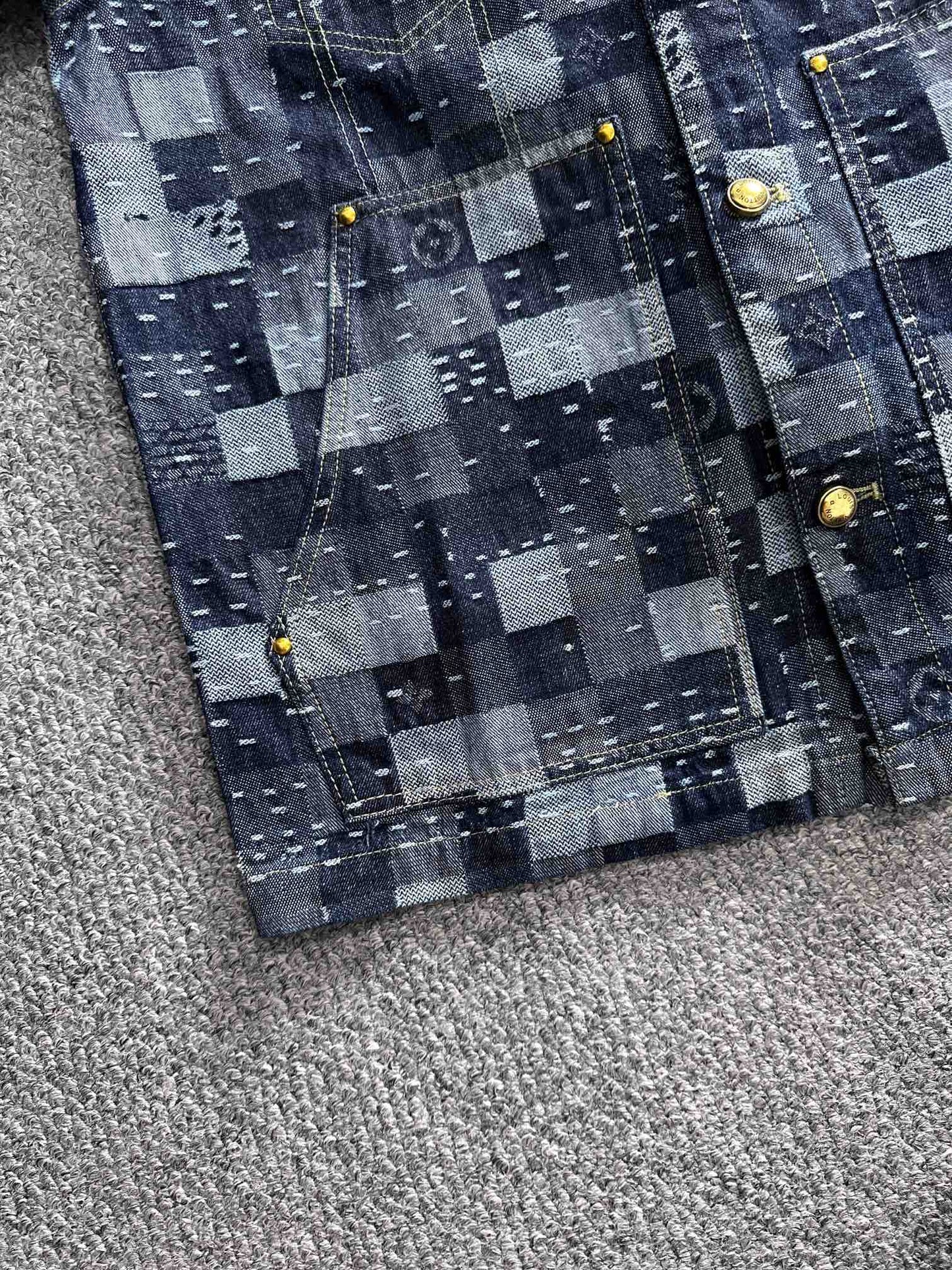 Louis Vuitton Patchwork Denim Jacket with Subtle Monogram