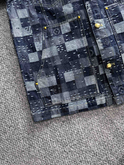 Louis Vuitton Patchwork Denim Jacket with Subtle Monogram