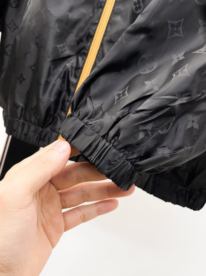 Louis Vuitton Monogram Print Hooded Windbreaker with Zip-Front