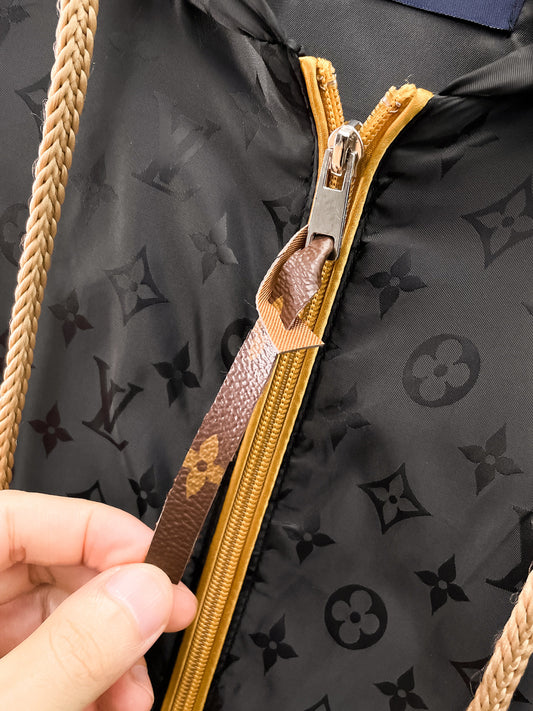 Louis Vuitton Monogram Print Hooded Windbreaker with Zip-Front