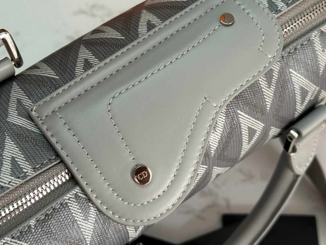 Elegant Dior Lingot Briefcase With Geometric Pattern And Signature Buckle 93266