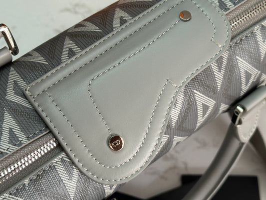 Elegant Dior Lingot Briefcase With Geometric Pattern And Signature Buckle 93266
