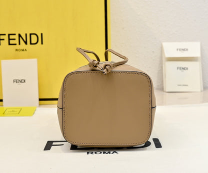 Chic Fendi Mon Tresor Bucket Bag With Signature FF Pattern And Leather Accents 1012