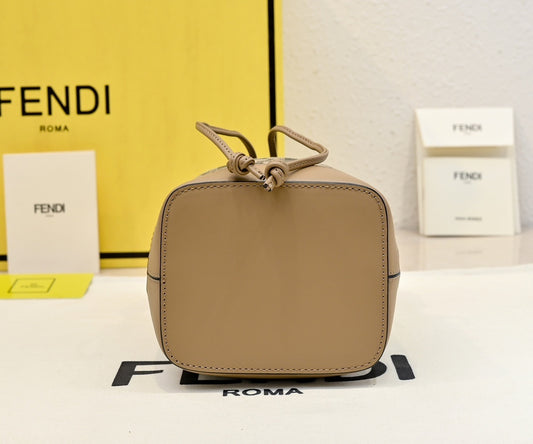 Chic Fendi Mon Tresor Bucket Bag With Signature FF Pattern And Leather Accents 1012