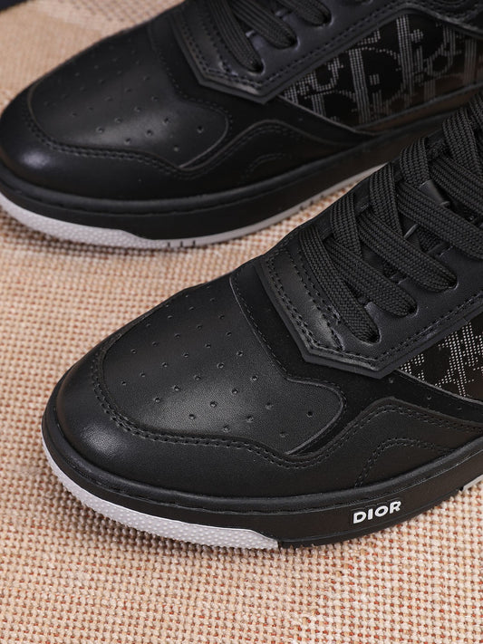 Dior Mens Sneakers Luxury Leather Casual Shoes With Oblique Pattern