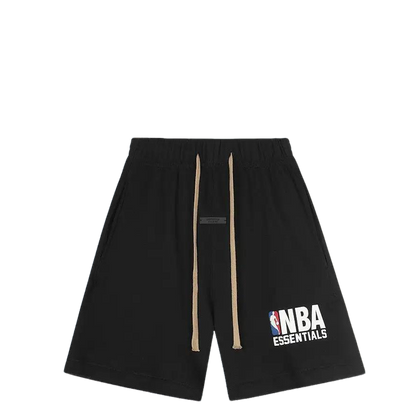 Fear of God Essentials Black NBA Logo Drawstring Men's Shorts