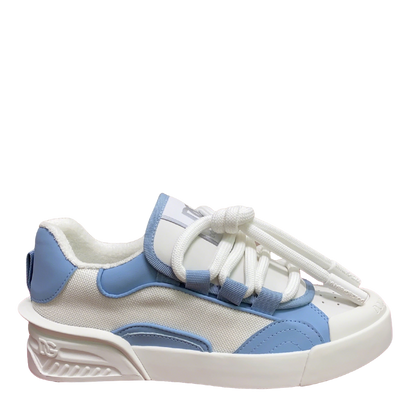 Dolce & Gabbana Unisex Blue And White Low - Top Sneakers With Branding