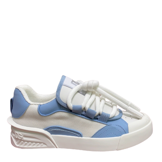 Dolce & Gabbana Unisex Blue And White Low - Top Sneakers With Branding