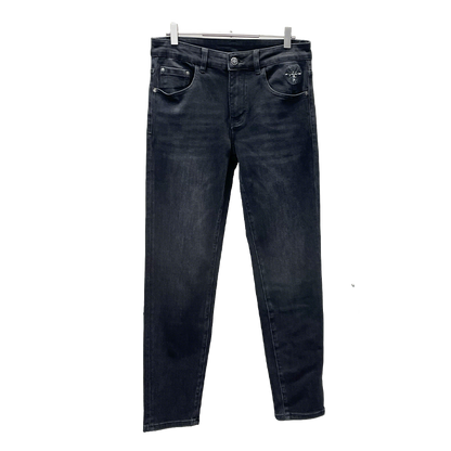 Dior Dark Grey Denim Jeans With Embroidered Logo Detail