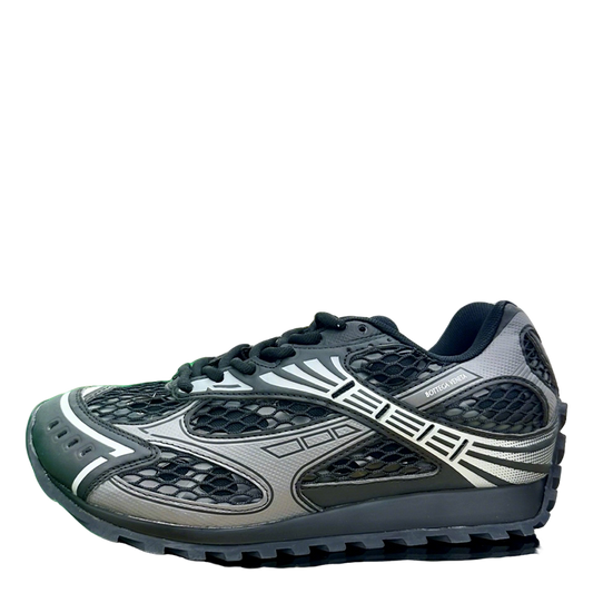 Bottega Veneta Unisex Black And Silver Mesh Low - Top Sneakers