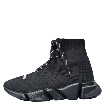 Balenciaga Unisex Black Lace-up Sock Sneakers Trendy Option for Fashion-forward Men and Women