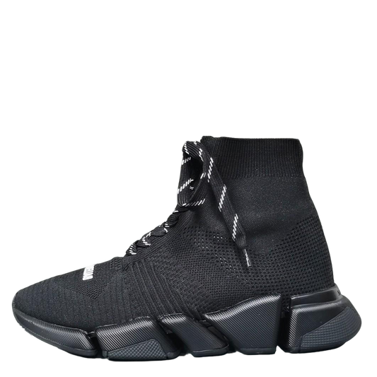 Balenciaga Unisex Black Lace-up Sock Sneakers Trendy Option for Fashion-forward Men and Women