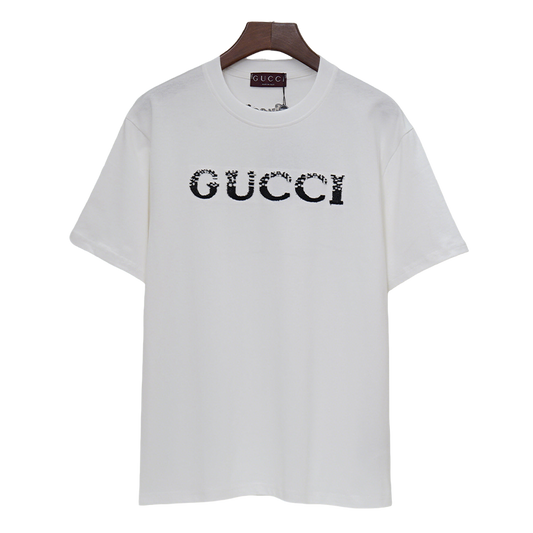 Gucci White/Black Tee With Signature Logo For Timeless Luxury Fashion Enthusiasts