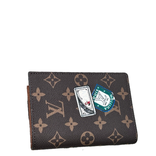 Unique Louis Vuitton Monogram Wallet With Novelty Patches For Fashion Enthusiasts M01946