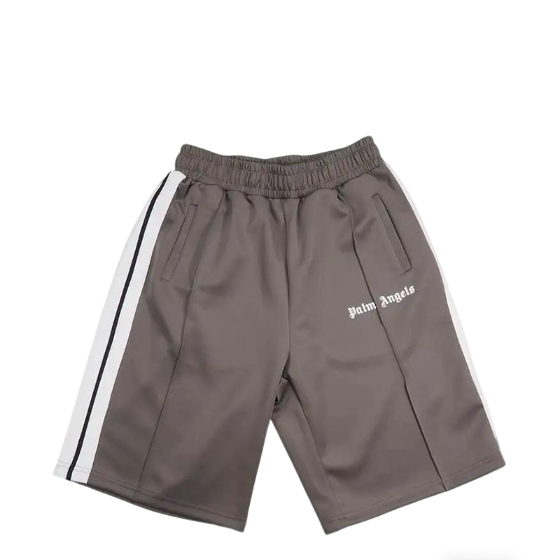 Palm Angels Gray Casual Shorts With Side Stripes