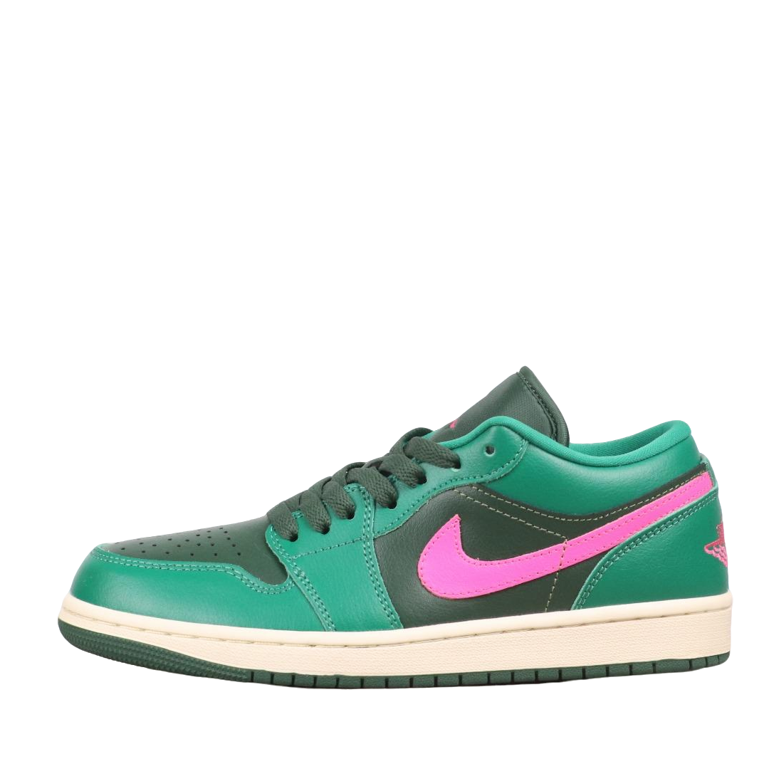 Air Jordan 1 Low Green Pink Leather Basketball Shoes For Men Women
