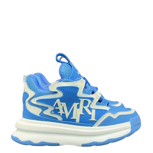 Unisex Amiri Blue And White Chunky Platform Sneakers With Branding