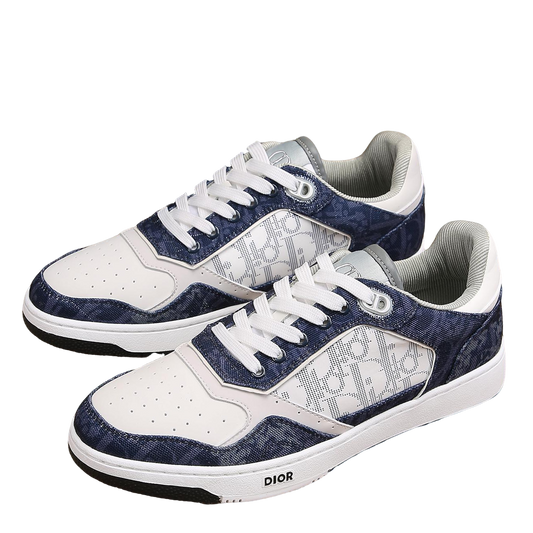 Dior Mens Sneakers Luxury Leather Casual Shoes With Oblique Pattern