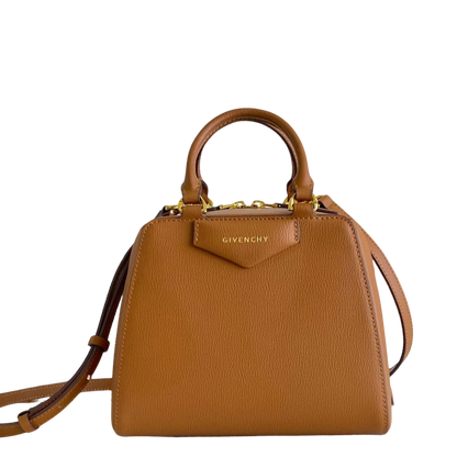 Elegant Givenchy Anyigona Cube Brown Leather Top - Handle Crossbody Bag 1319