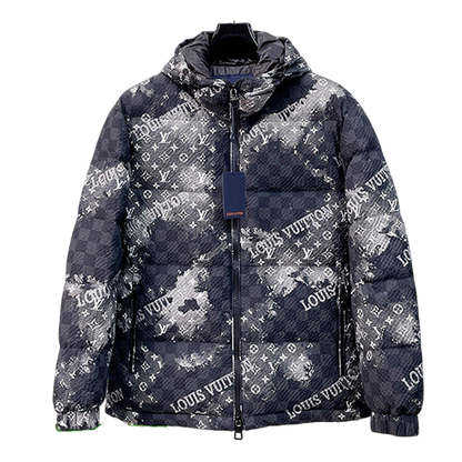 Louis Vuitton Hooded Down Jacket With Monogram And Logo Print