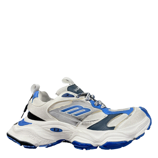 Balenciaga Style Chunky Sneakers With Blue Details For Fashionable Looks
