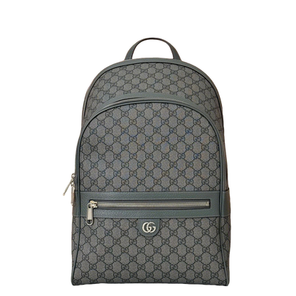 Fashionable Gray Gucci Backpack With Signature GG Pattern And Functional Design 821938