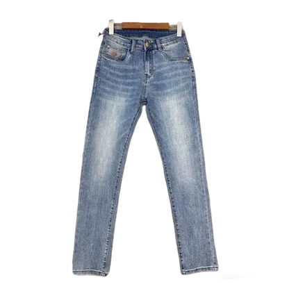 Hermes Men's Jeans With Light Wash And Exquisite Craftsmanship