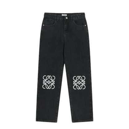 Loewe Men's Fashionable Denim Jeans With Unique Brand Patterns For Stylish Looks