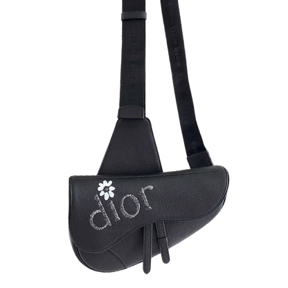 Trendy Dior  BY ERL Saddle Bag With Floral Accent And Brand - Embellished Design ADPO093