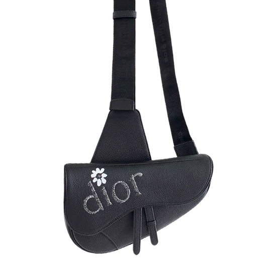 Trendy Dior  BY ERL Saddle Bag With Floral Accent And Brand - Embellished Design ADPO093