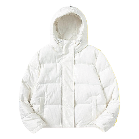 Fendi White Hooded Down Jacket For Fashionable Cold - Weather Wear