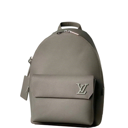 Sleek Gray Louis Vuitton Backpack Crafted From Premium Leather For Modern Style