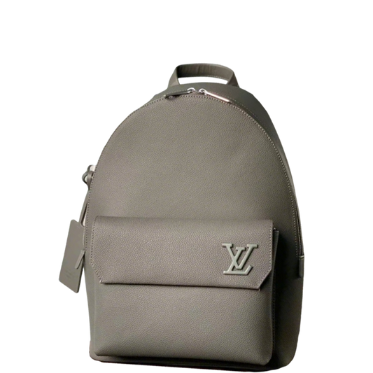 Sleek Gray Louis Vuitton Backpack Crafted From Premium Leather For Modern Style