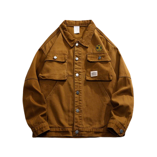 Hermès Brown Cargo Jacket With Signature Logo Patch