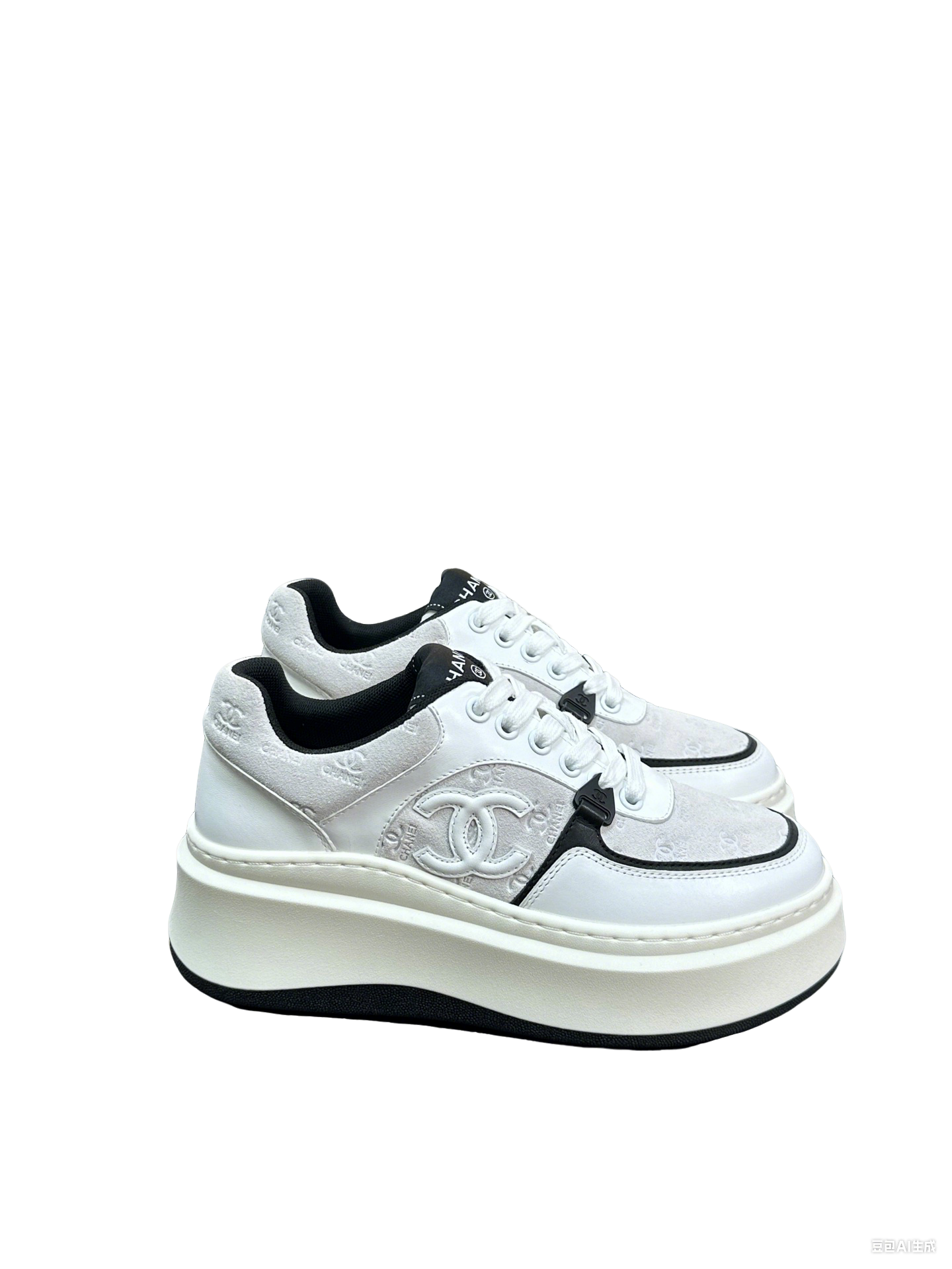 Chanel Platform Sneakers With Iconic CC Logo