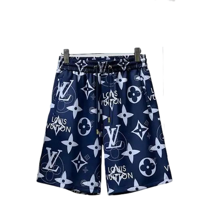 Louis Vuitton Men's Navy Blue Monogram Drawstring Shorts