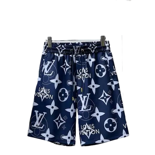 Louis Vuitton Men's Navy Blue Monogram Drawstring Shorts