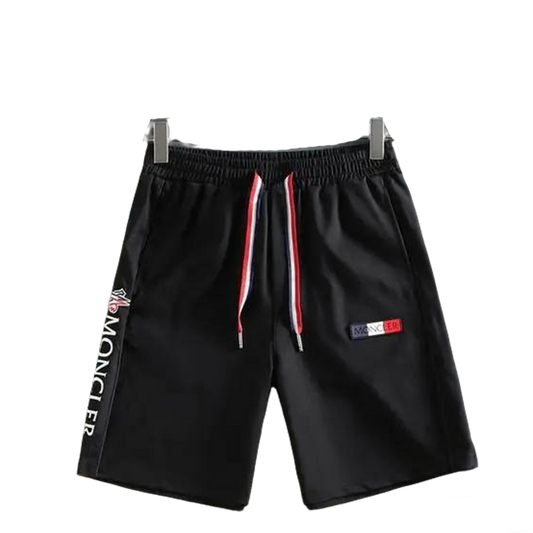 Moncler Men's Black Drawstring Shorts with Brand Detailing