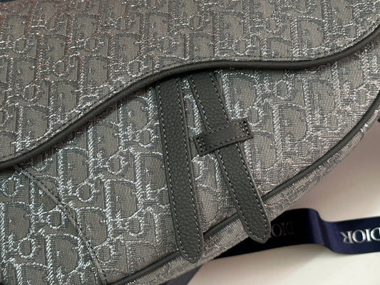 Stylish Dior Saddle Bag With Signature Monogram And Adjustable Strap 93305