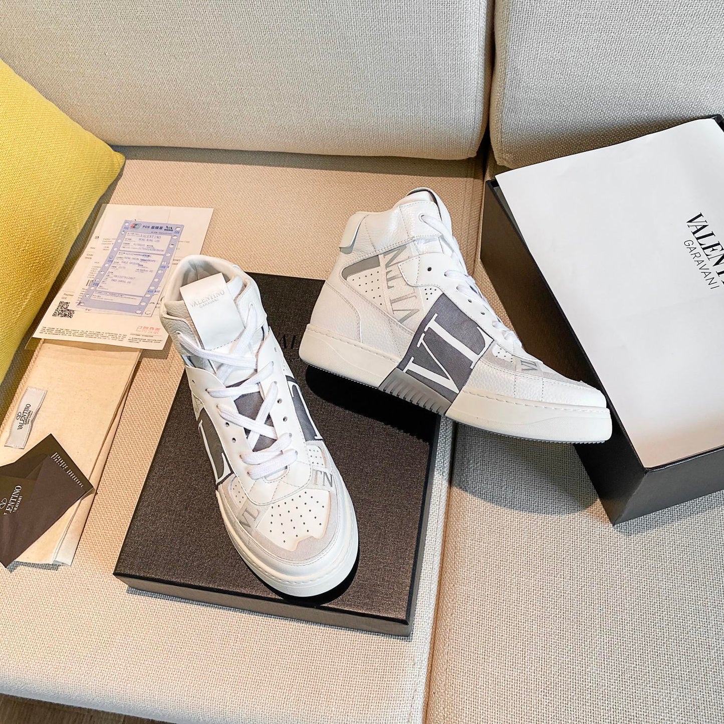 Valentino Men's Luxury Sneakers Fashion Mesh Design Casual Athletic Shoes