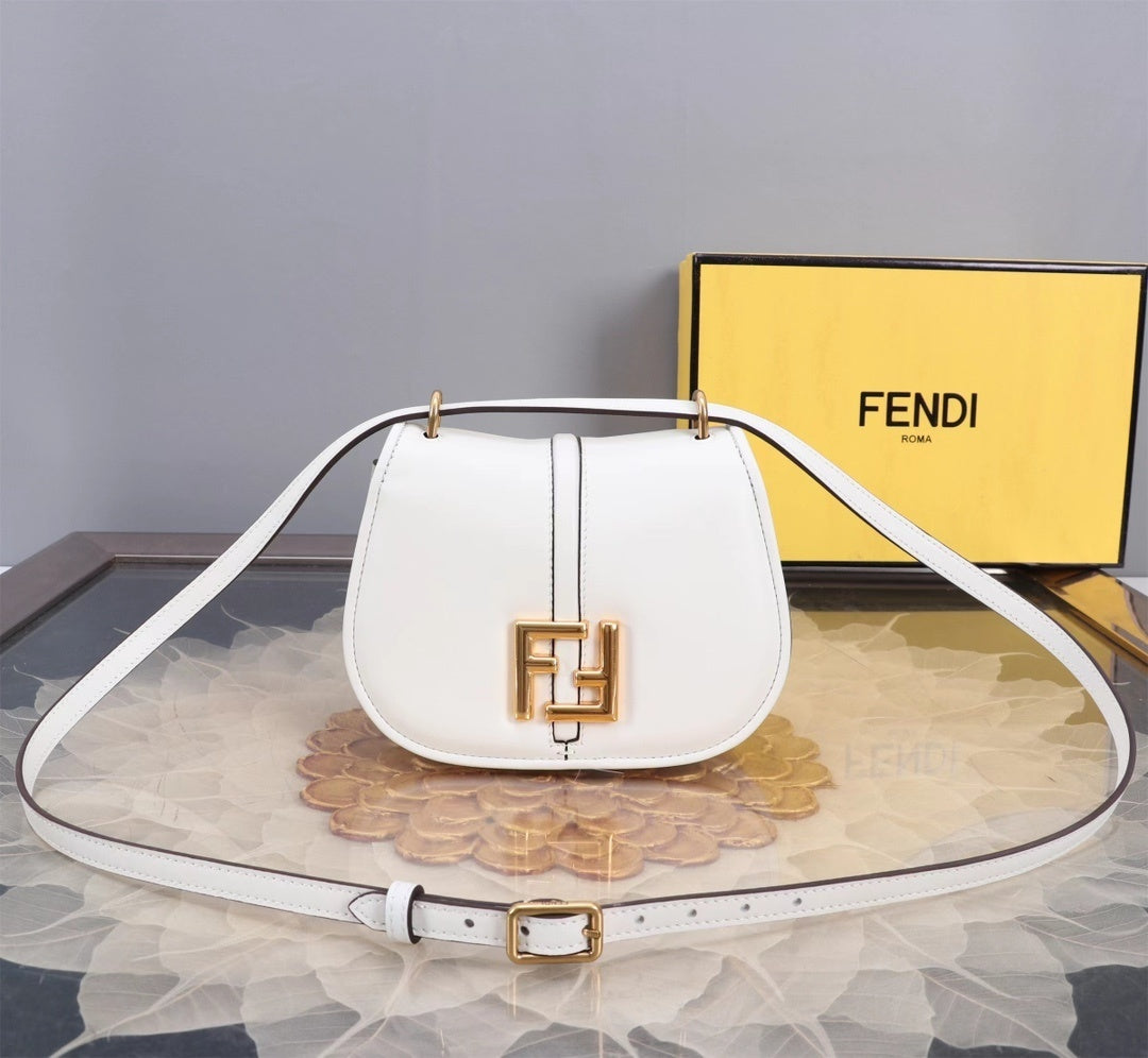 Stylish Fendi Saddle Bag With Iconic FF Buckle And Smooth Leather Finish 847