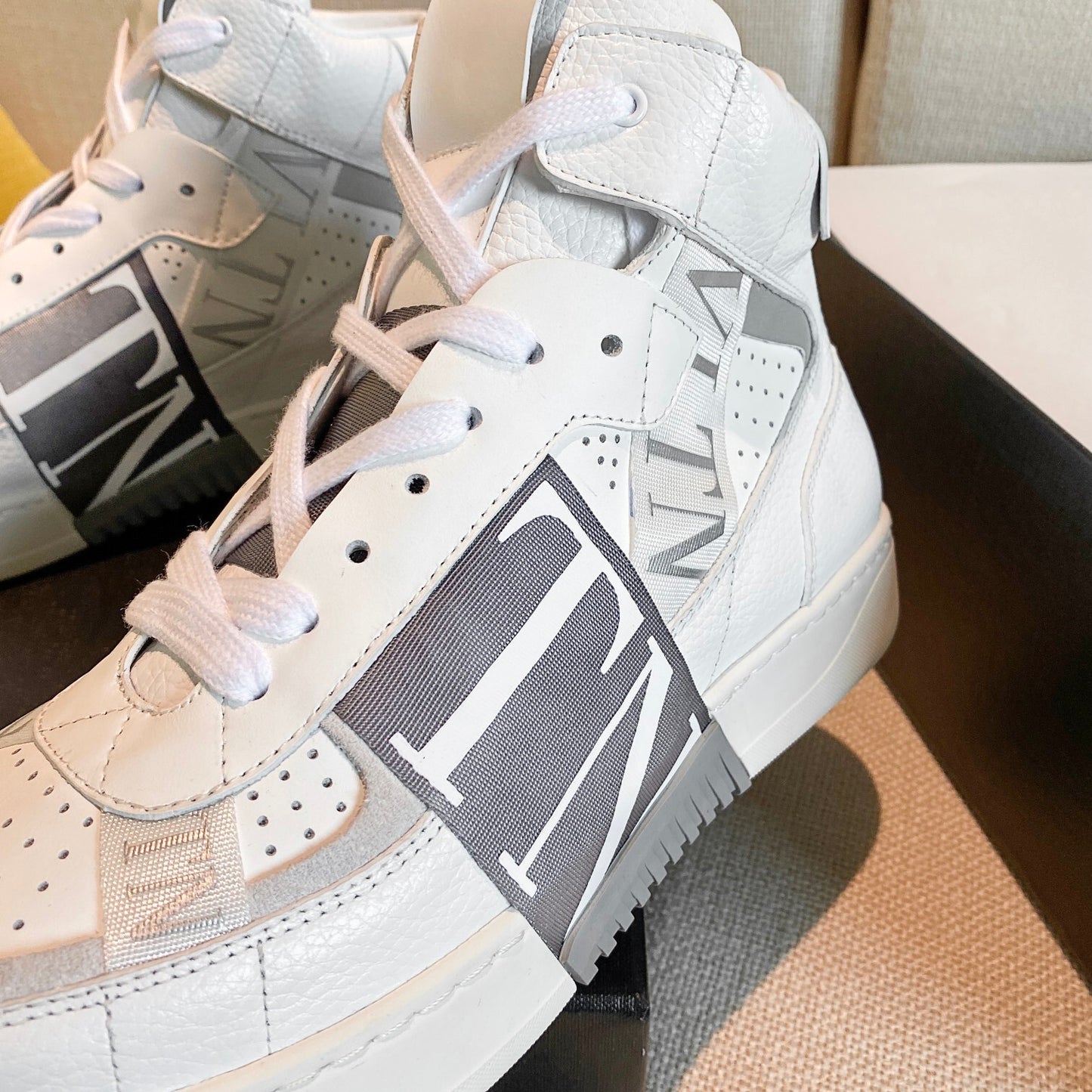 Valentino Men's Luxury Sneakers Fashion Mesh Design Casual Athletic Shoes