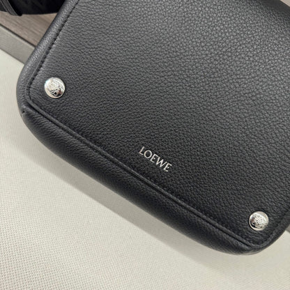 Loewe Black Leather Crossbody Bag With Signature Strap Detail 652441