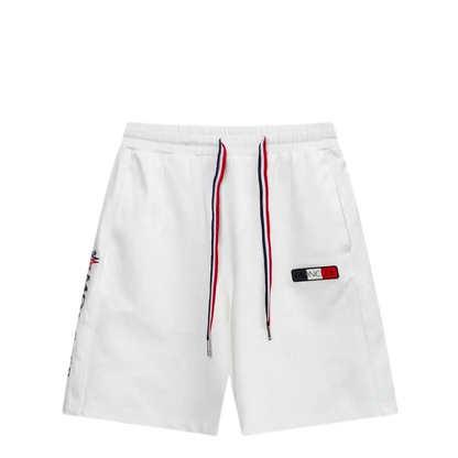 Moncler Men's White Drawstring Shorts with Brand Accents