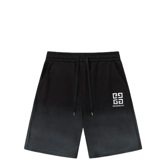 Givenchy Men's Black Ombre Shorts with 4G Logo Emblem