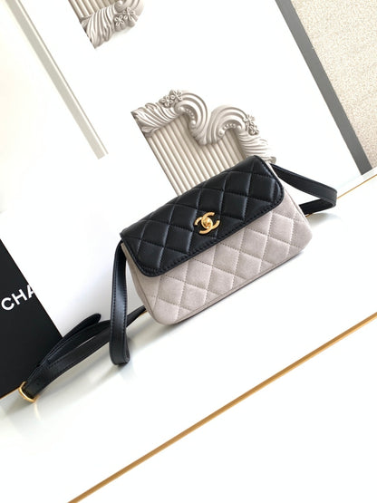 Chanel Black Quilted Leather Belt Bag With Gold CC Logo For Fashionable Looks L4679