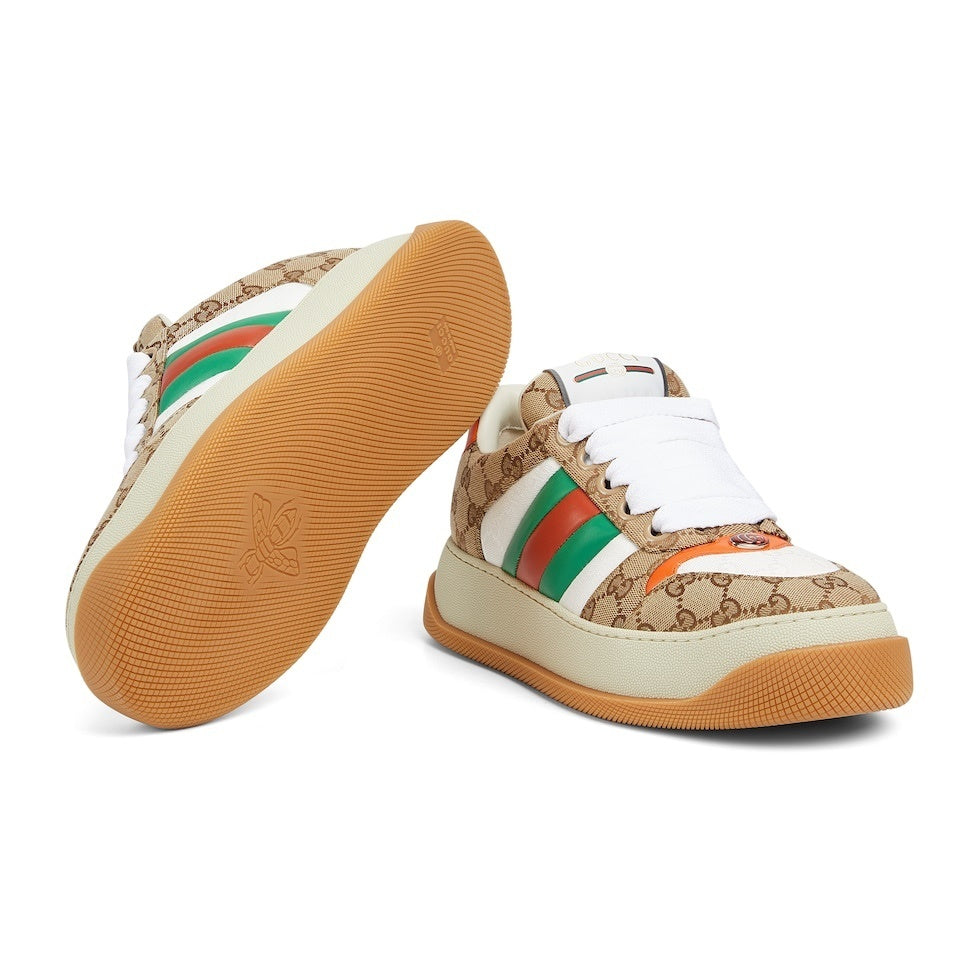 Gucci Unisex Sneakers With GG Monogram And Web Stripes