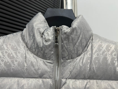 Elegant Gray Dior Puffer Vest For Sophisticated Cold - Weather Style