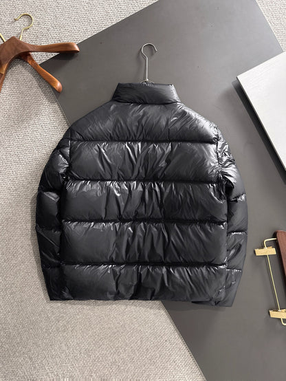 Gucci Black High - Neck Down Jacket With Brand Accents